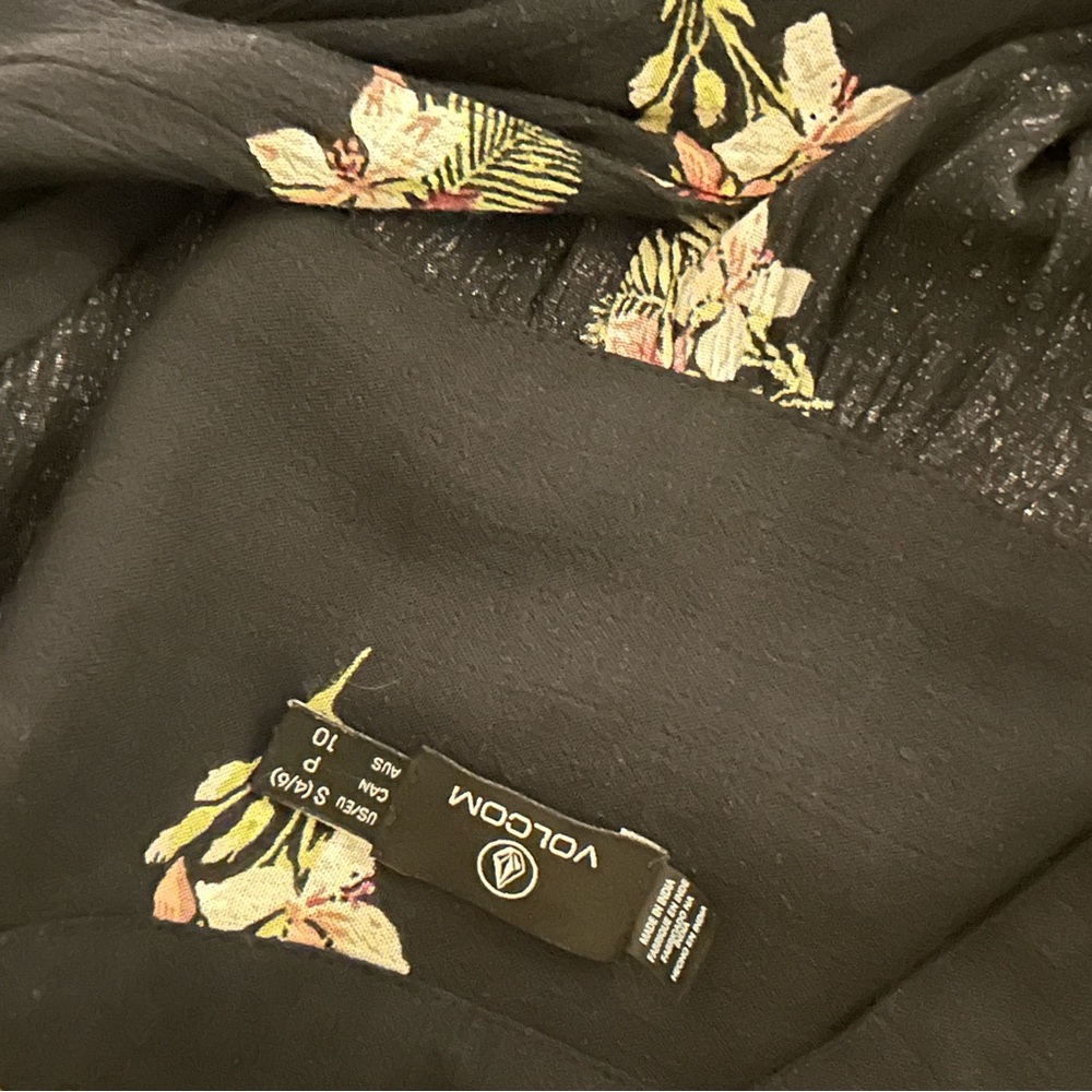 Volcom Black Floral Mini Dress - Picture 8 of 16